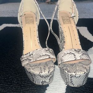 Snakeskin platform heel